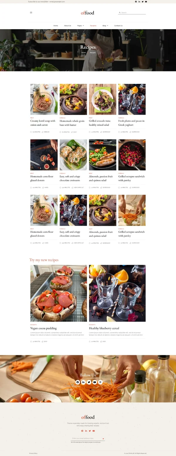 Offood - Kit Template Elementor Blog Resep & Makanan - Image 9