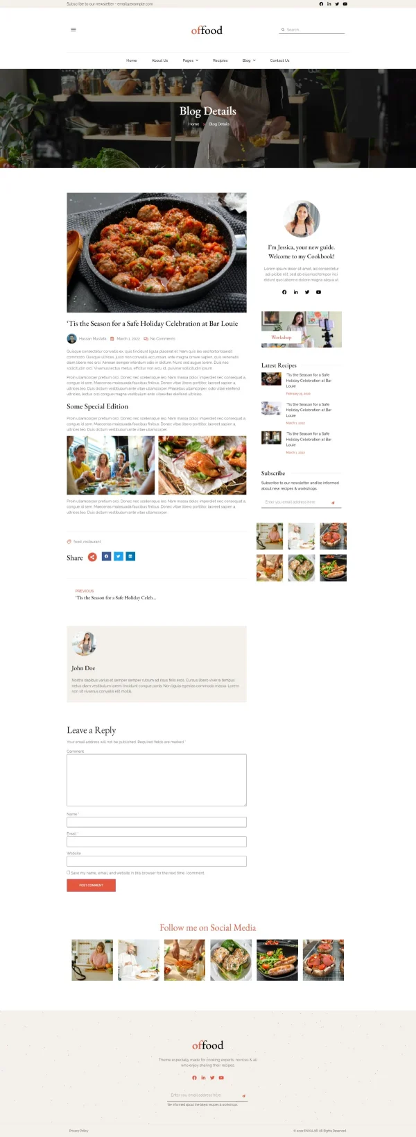 Offood - Kit Template Elementor Blog Resep & Makanan - Image 6