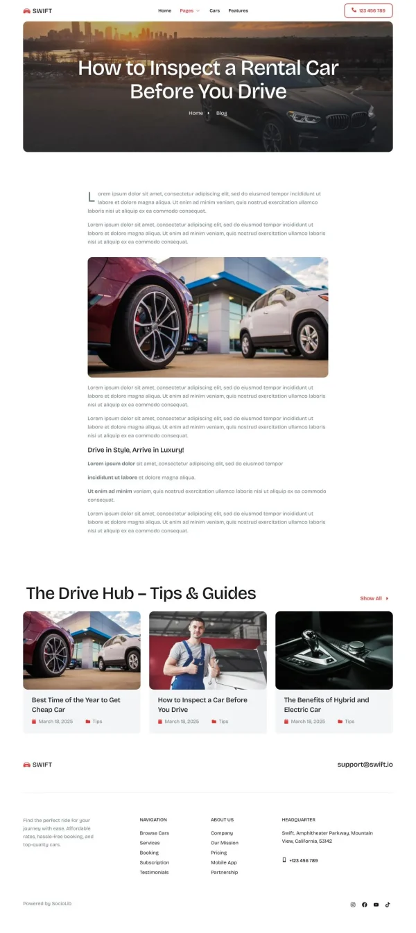 Swift - Car Rental Service Elementor Template Kit - Image 8