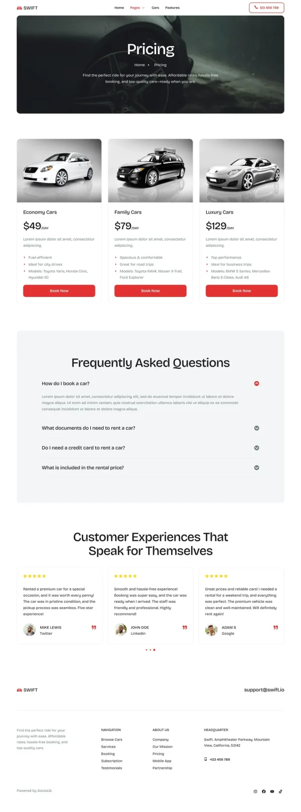 Swift - Car Rental Service Elementor Template Kit - Image 6