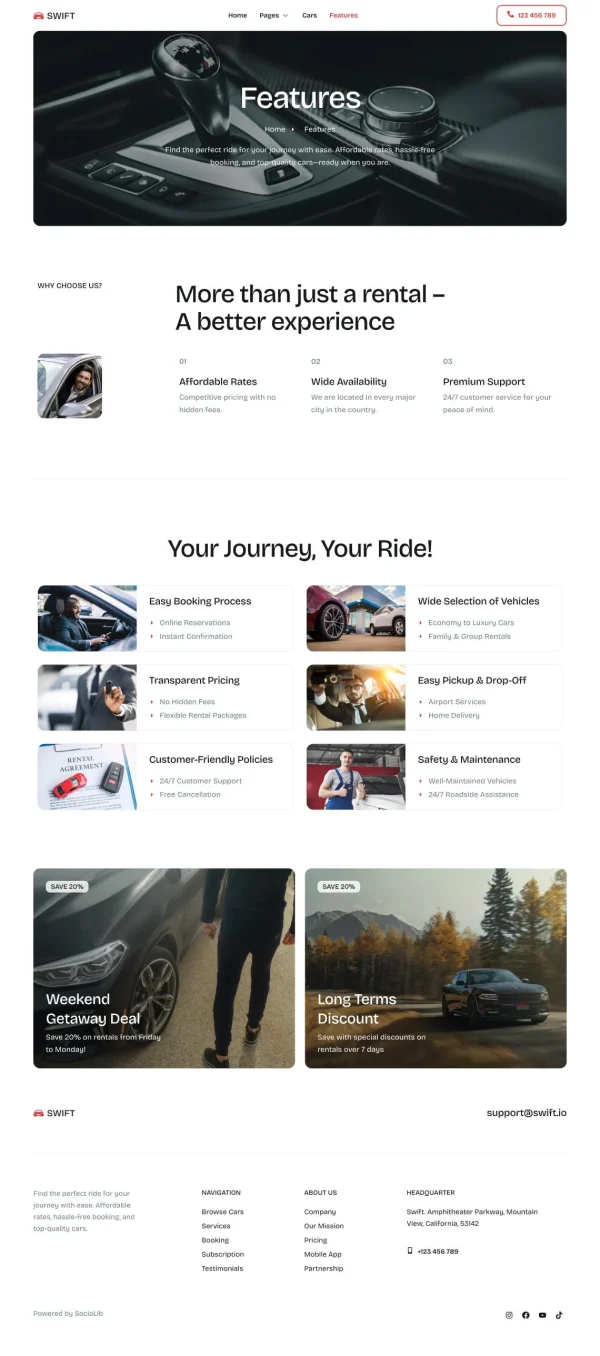 Swift - Car Rental Service Elementor Template Kit - Image 5