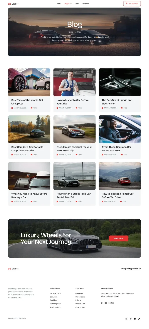 Swift - Car Rental Service Elementor Template Kit - Image 4