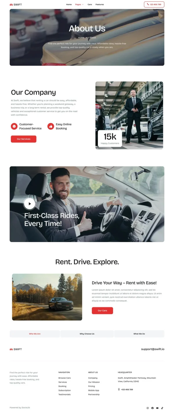 Swift - Car Rental Service Elementor Template Kit - Image 3