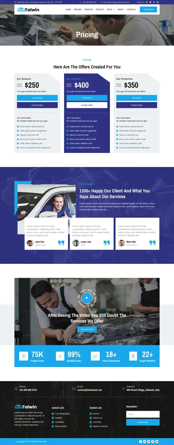 Talwin - Car Wrapping & Stickers Elementor Pro Template Kit - Image 4