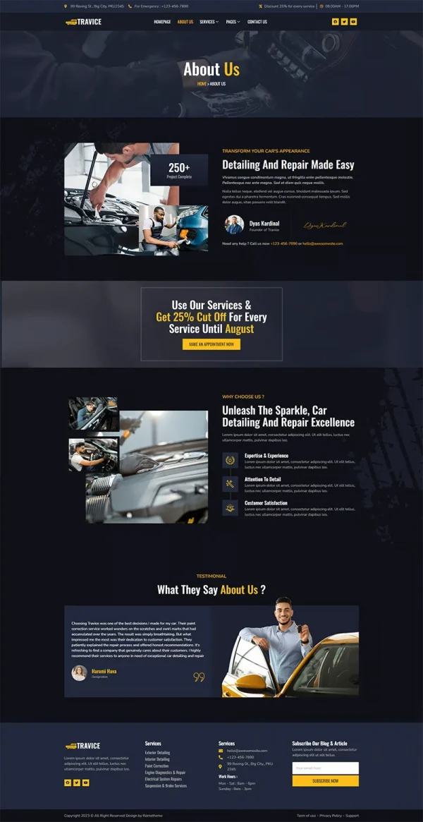 Travice - Car Detailing Service & Car Repair Elementor Template Kit - Image 11