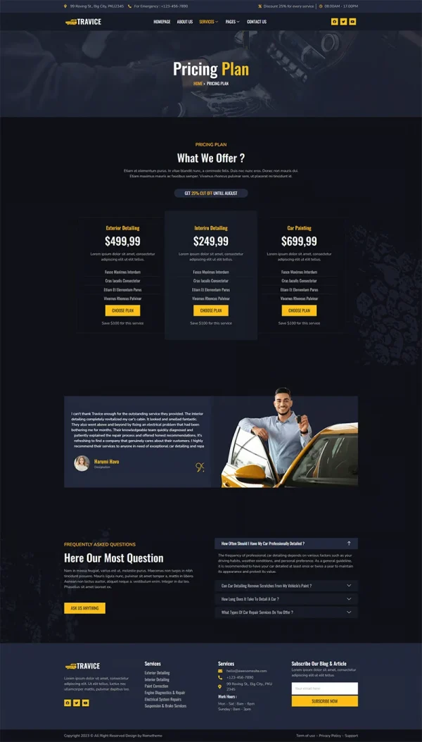 Travice - Car Detailing Service & Car Repair Elementor Template Kit - Image 12