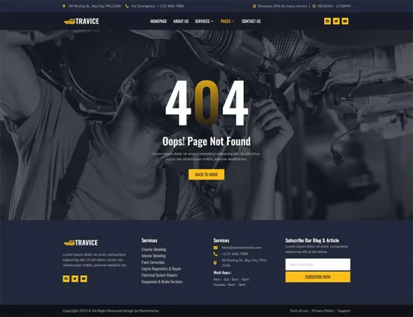 Travice - Car Detailing Service & Car Repair Elementor Template Kit - Image 2