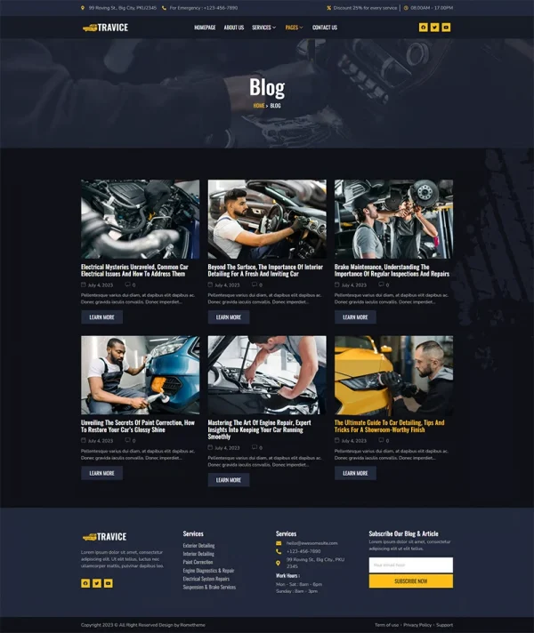 Travice - Car Detailing Service & Car Repair Elementor Template Kit - Image 8