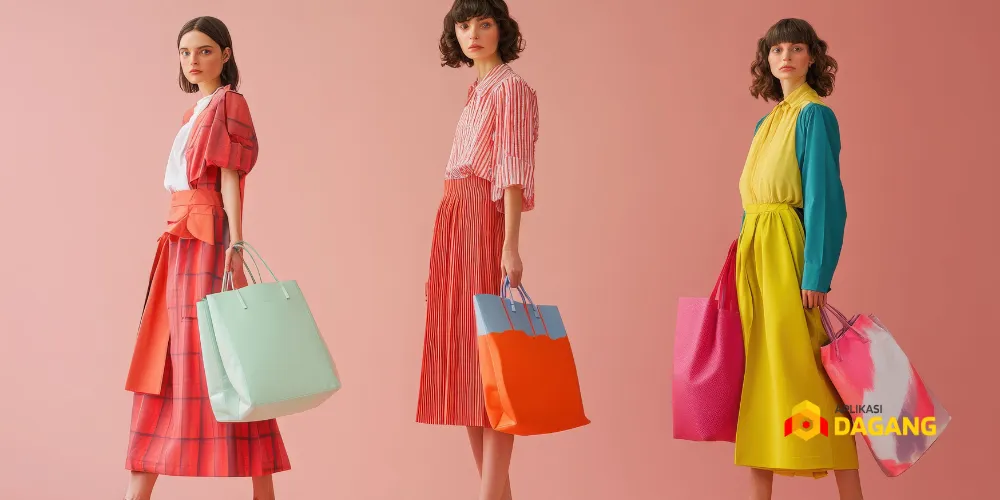 Model mengenakan produk fashion lokal Bandung untuk kampanye digital
