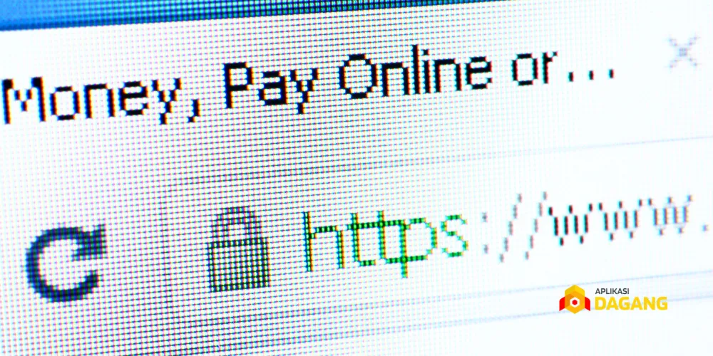 Contoh website UMKM dengan tanda gembok hijau SSL
