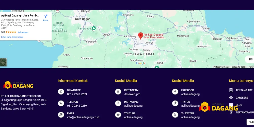 tampilan website profesional untuk UMKM Bandung