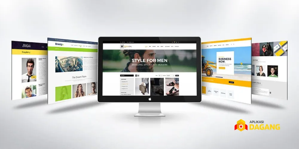 Mockup website hasil desain Aplikasi Dagang dengan penerapan psikologi warna