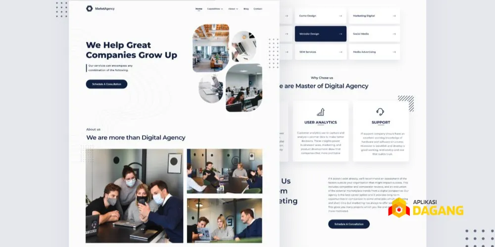 Contoh website profesional untuk UMKM