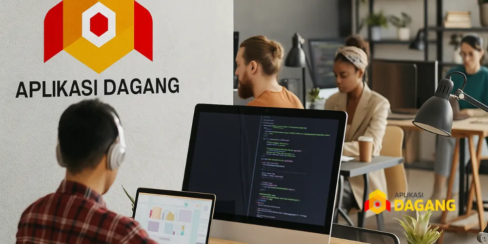 Tim PT Aplikasi Dagang Teknologi Bandung sedang membuat software CRM custom untuk klien bisnis lokal