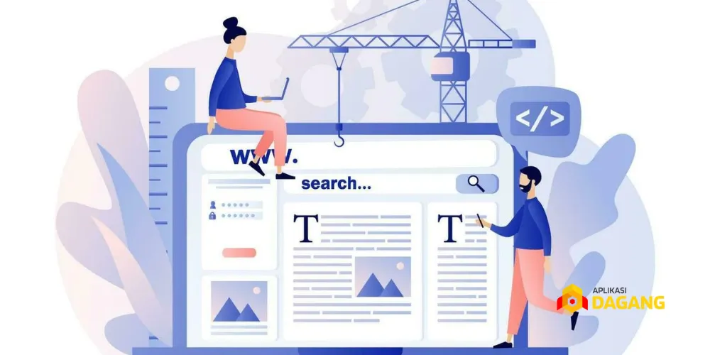 Contoh website profesional dari Aplikasi Dagang untuk mendukung brand awareness software lokal