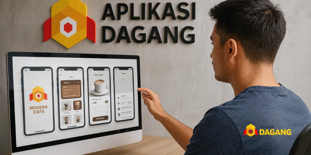 Desain aplikasi mobile kafe profesional dari Aplikasi Dagang