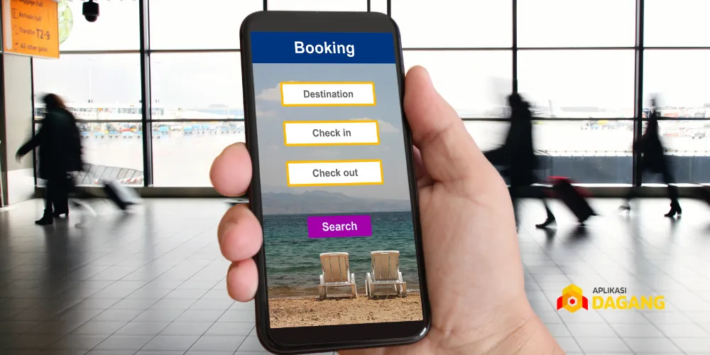 Tampilan antarmuka aplikasi booking travel online