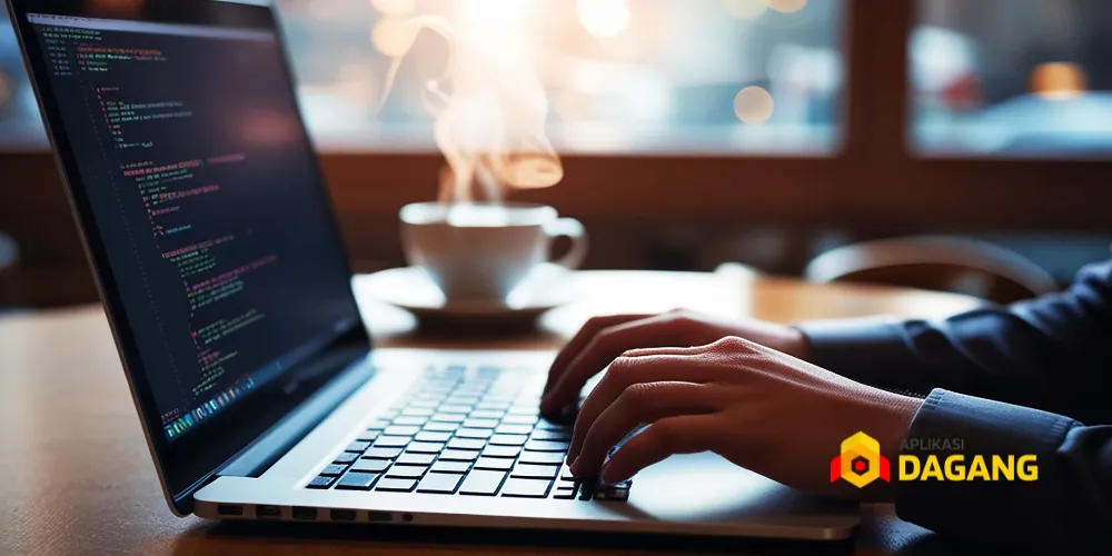 Tim Aplikasi Dagang sedang mengembangkan sistem POS custom di kantor Bandung