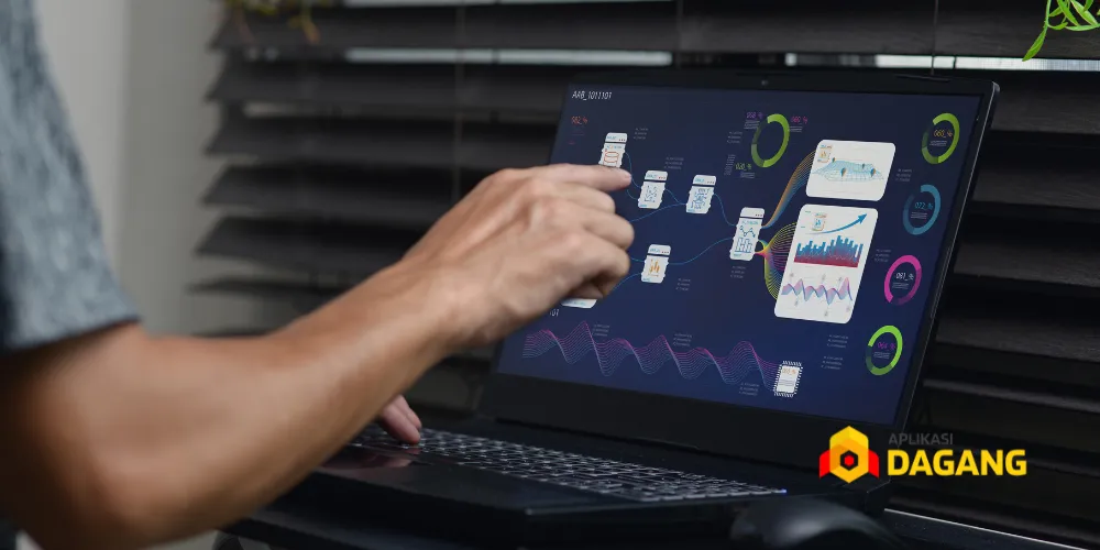 Tampilan software POS digital yang digunakan oleh toko dan restoran di Jakarta.