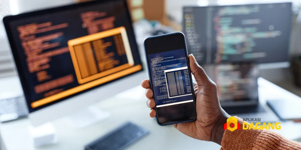 Proses tim Aplikasi Dagang melakukan pengujian software iOS custom.
