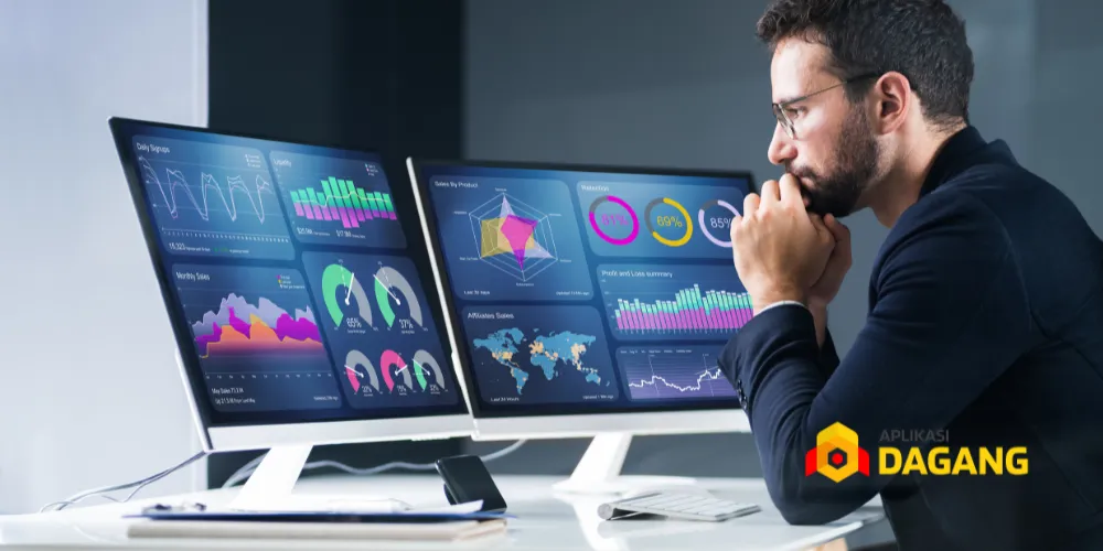 Tampilan dashboard aplikasi keuangan custom untuk UMKM Jakarta.