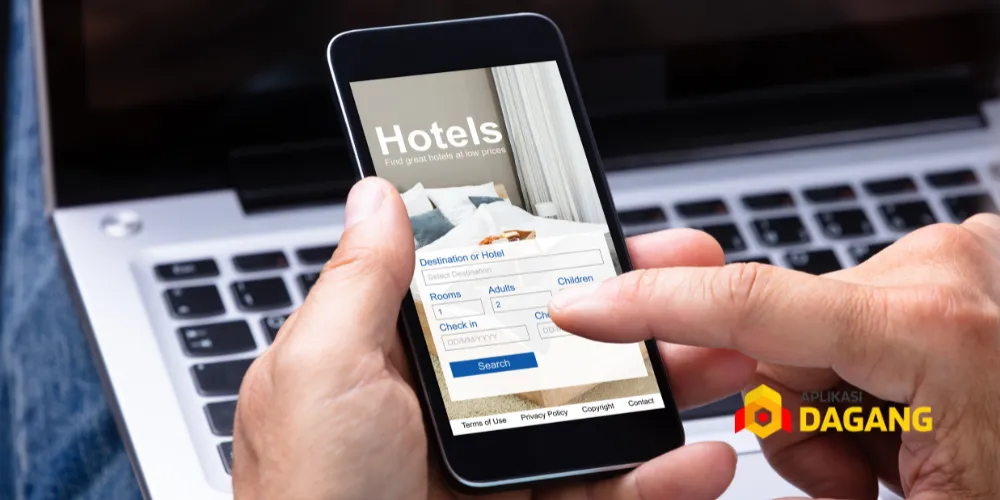 Tampilan aplikasi booking online buatan Aplikasi Dagang di layar ponsel