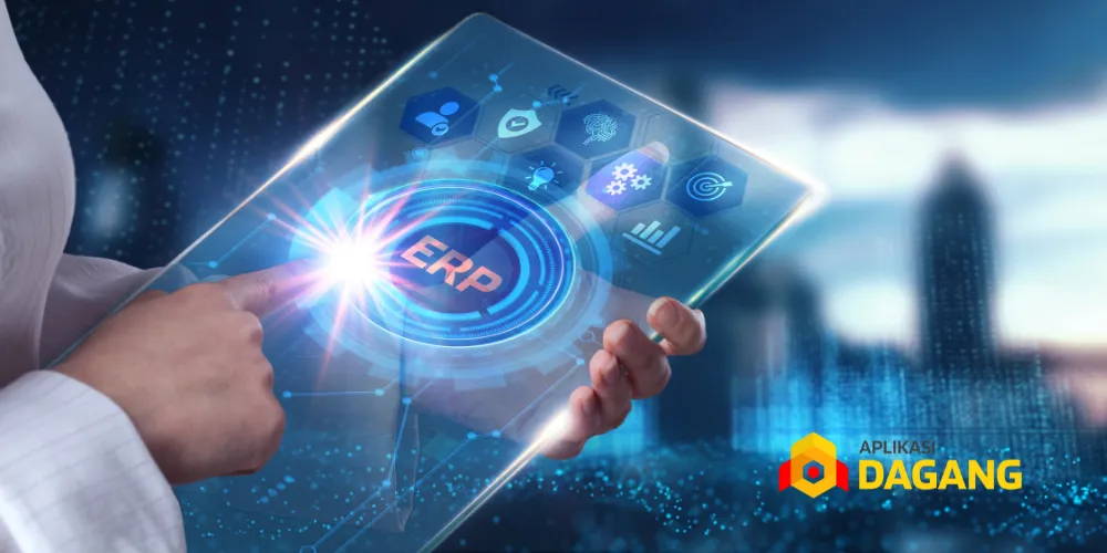 Ilustrasi perusahaan di Jakarta menggunakan ERP Custom untuk efisiensi bisnis